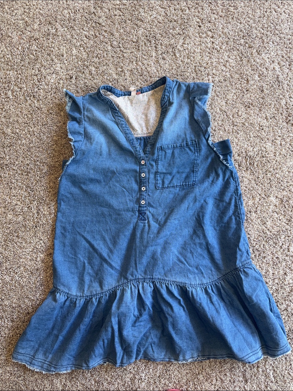 Anthropologie Pilcro flounced chambray denim dress size medium